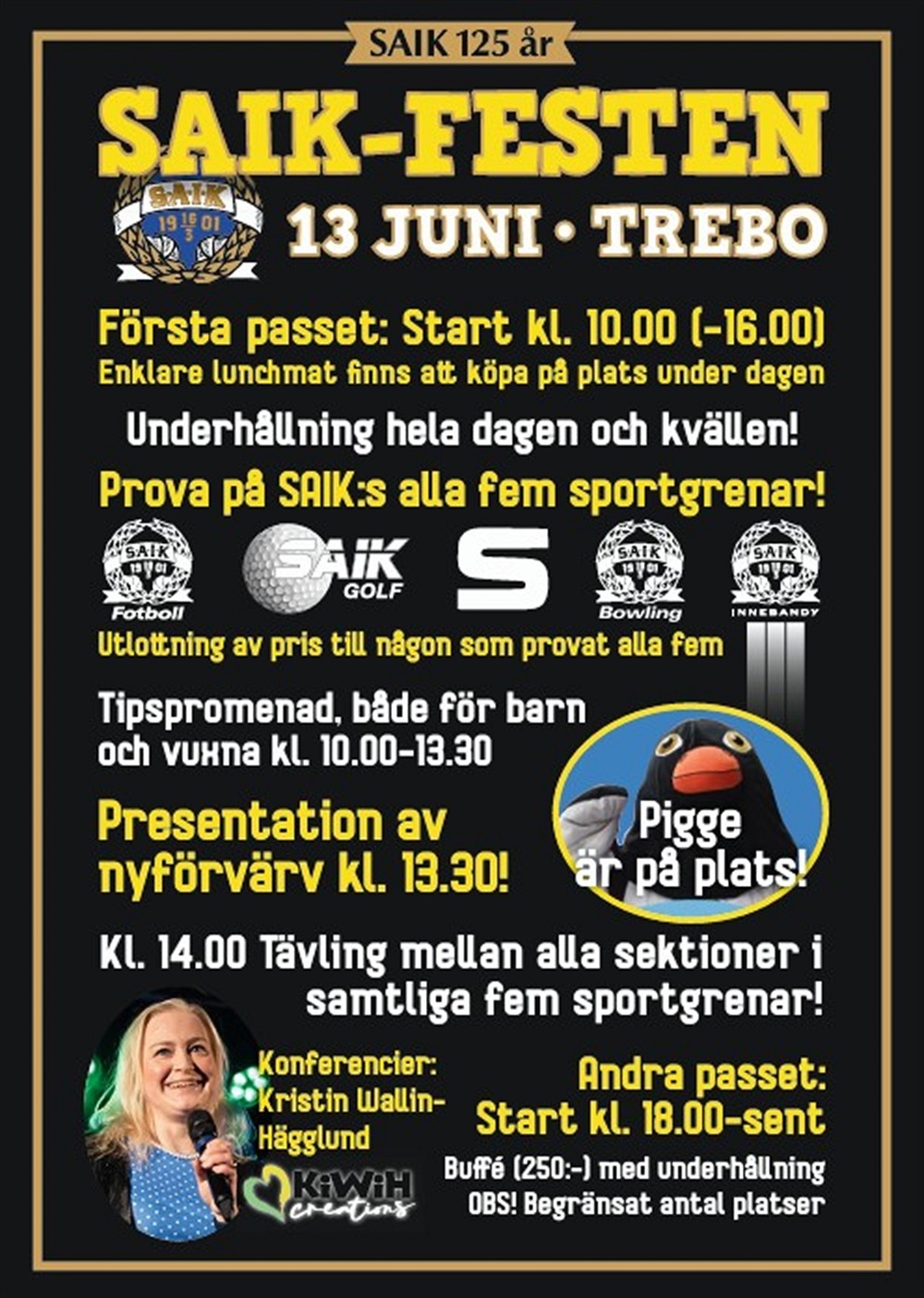 Beställning av mat till SAIK festen.